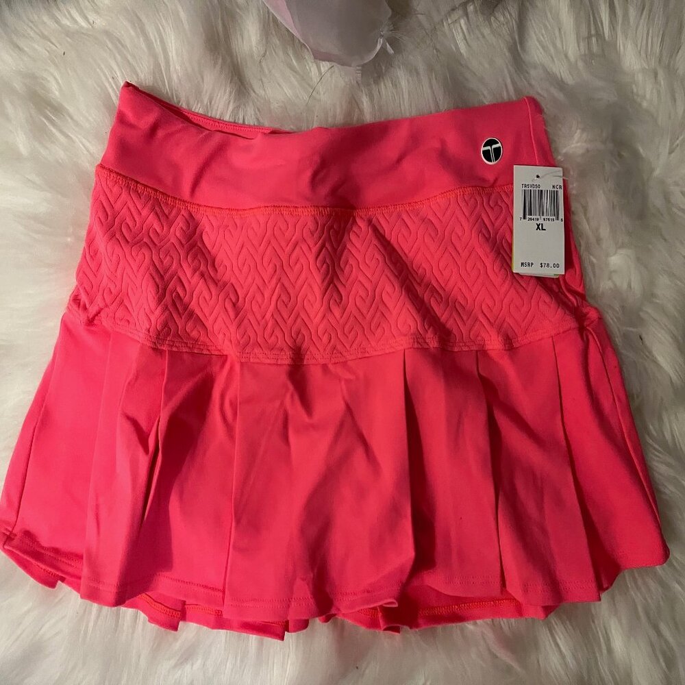 Trina Turk pleated tennis skirt with interior short, XL NWT